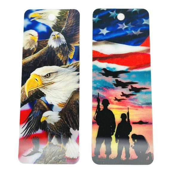 2 Bookmarks 3D Armed Forces United States Eagle - Picture 1 of 4